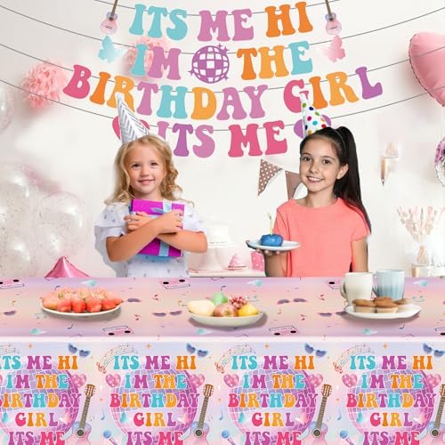HigzYovn 3PCS Birthday Girl Tablecloth 108x54 Inches Decor