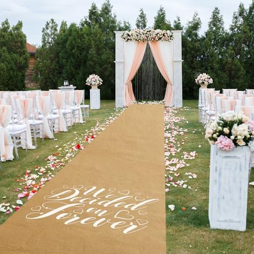 Tudomro 40 Inch x 50 Ft Natural Jute Burlap Wedding Aisle Runner