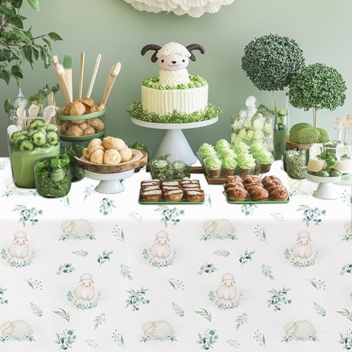 Sheep Baby Shower Decorations Tablecloth Set 3 Pack