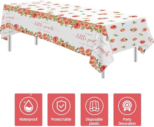 Peach Themed Baby Shower Tablecloth Set 3 Pack