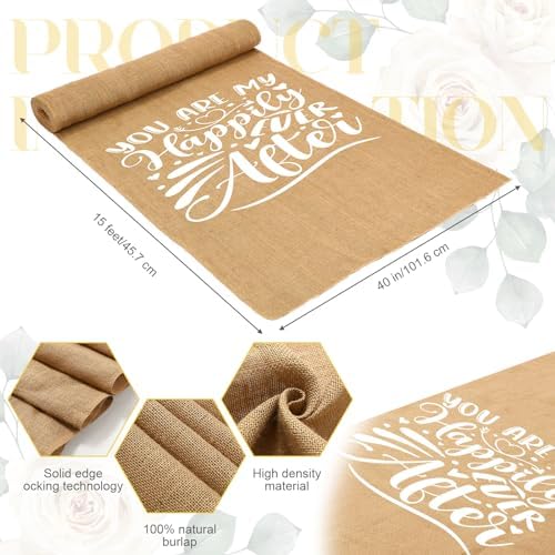 Tudomro 40 Inch x 50 Ft Natural Burlap Wedding Aisle Runner 1