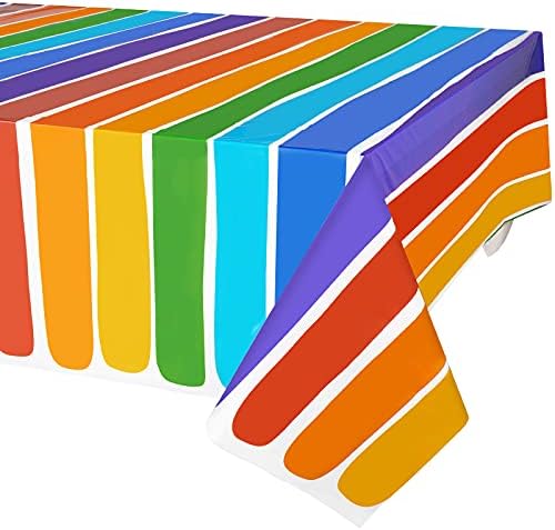 Rainbow Theme Tablecovers for Party Decoration 55x70 Inches