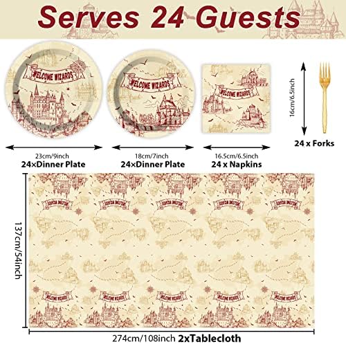 Wizard Party Supplies 24 Guests Tablecloth Set