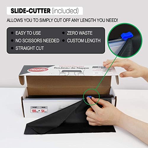 Neatiffy Disposable Tablecloth Roll Black 54 in x 108 ft