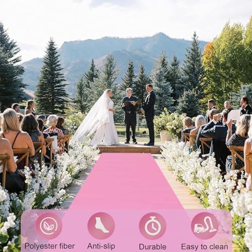 Pink Wedding Aisle Runner Rug 10m 20m Carpet for Events