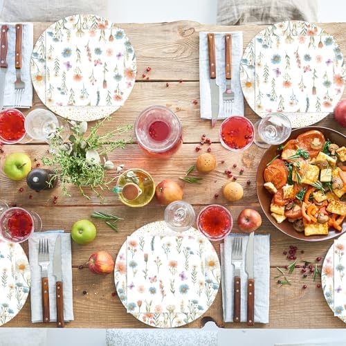 40PCS Floral Paper Plates and Napkins Party Set