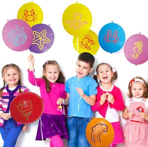 24 Pcs Sea Animals Punch Balloons Ocean Party Decorations