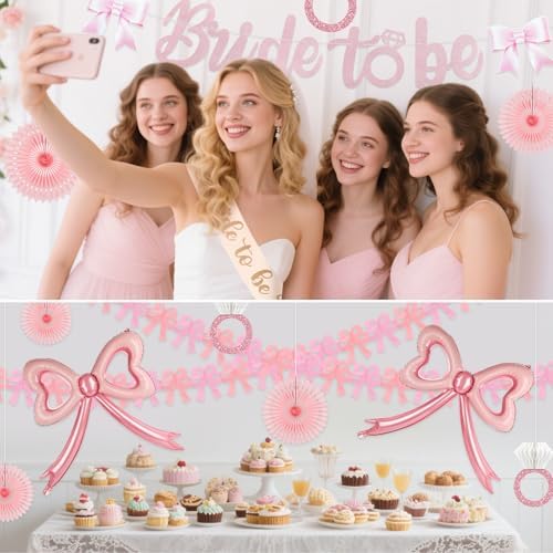 Bridal Shower Decorations with Bow Balloons and Fans