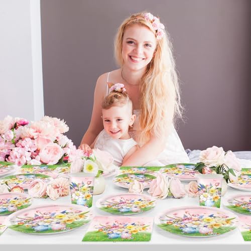 Floral Party Supplies Set for 20 Guests