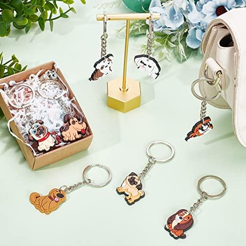 CRASPIRE 8 Style 40Pcs Farm Animal Keychains