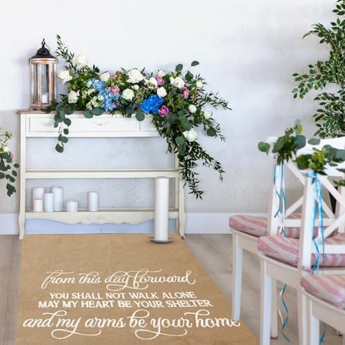 Tudomro 40 Inch x 100 Ft Burlap Wedding Aisle Runner