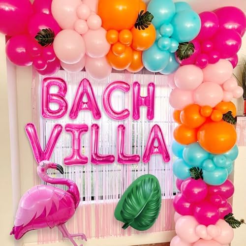 Bach Villa Balloon Banner Flamingo Palm Tree Decor