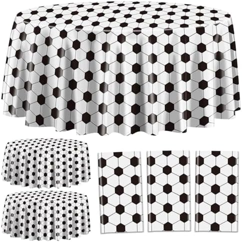3 Pcs Soccer Tablecovers 84x84 Inch Party Decorations