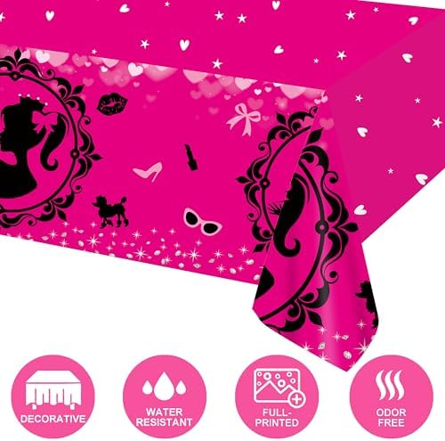 C L Cooper Life Hot Pink Princess Tablecloths Set of 2