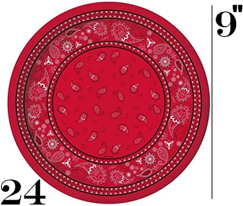 Oojami Serves 24 Red Bandana Party Set