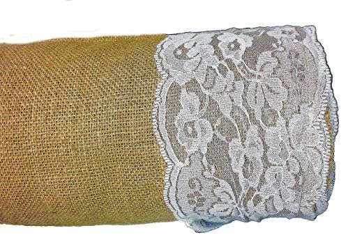 AAYU Premium Burlap Wedding Aisle Runner 48x50ft White Ivory