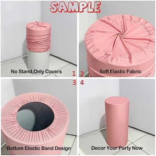 Lavender Stripe Round Pedestal Covers for Girls Birthday Party