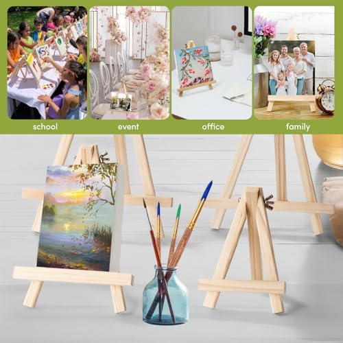 12 Pack Mini Wooden Easel for Painting Display