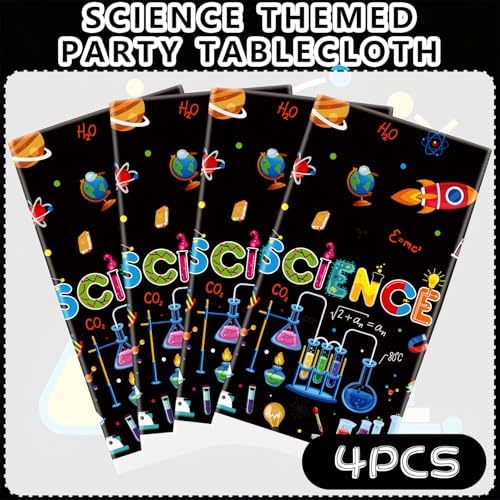 4 Pack Science Party Decorations Table Covers 54x86 Inch