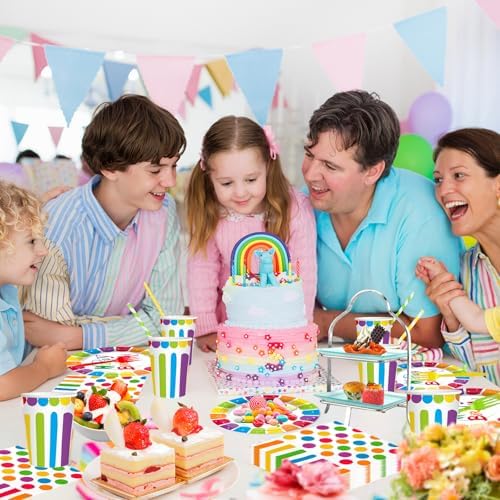 125 Pcs Rainbow Birthday Party Supplies Set
