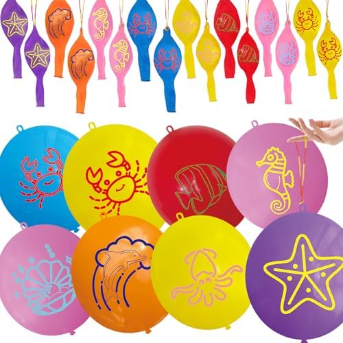 24 Pcs Sea Animals Punch Balloons Ocean Party Decorations