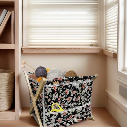 Gkesgm Yarn Crochet Knitting Organizer with 3 Side Pockets