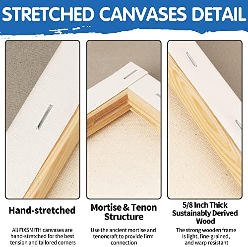 FIXSMITH 21 Pack Stretched Canvases for Painting