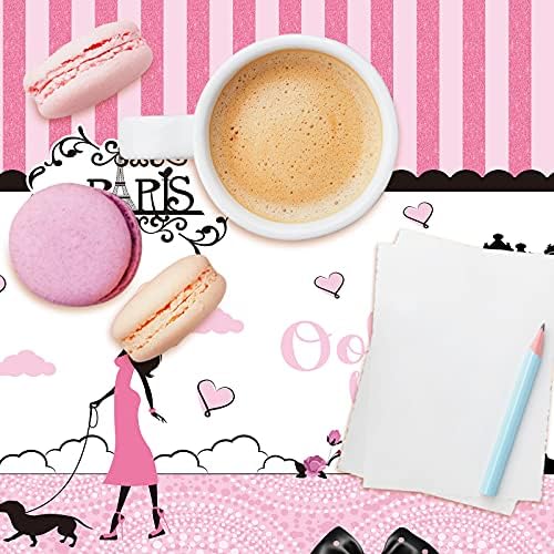 Irenare Paris Theme Pink Tablecloth for Girls Party Decorations