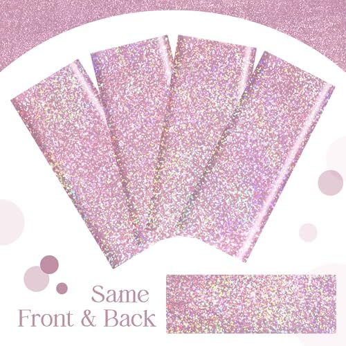 8 pcs Pale Pink Holographic Tablecloths for Birthday Parties and Weddings