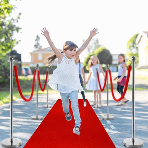 8 Piece Red Carpet Decor with Poles and Velvet Ropes