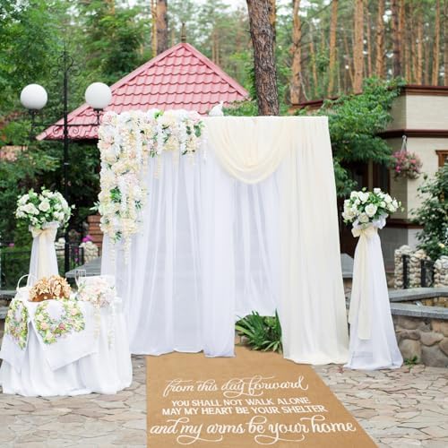 Tudomro 40 Inch x 100 Ft Burlap Wedding Aisle Runner