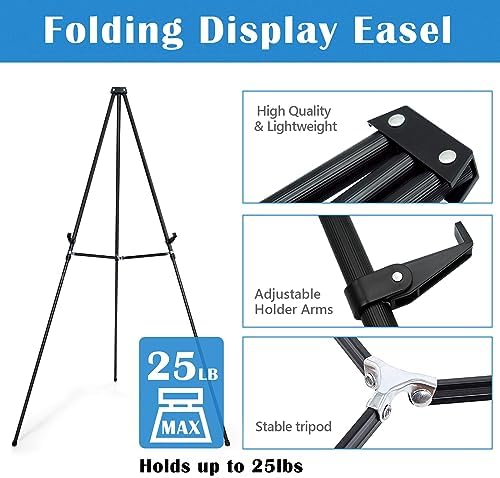 Falling in Art 66 High Black Aluminum Display Easel Stand