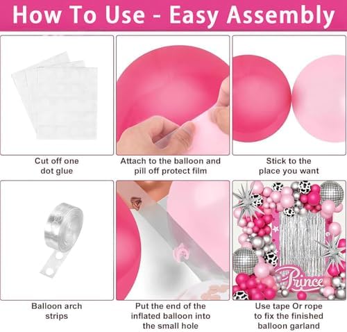 Disco Cowgirl Balloon Arch Kit Pink Silver Decorations