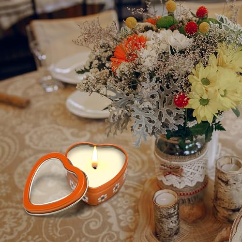 Supervitae 30 Pcs Heart Shaped Metal Tins with Clear Window Lids
