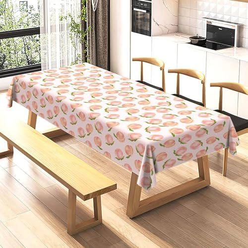 Peach Themed Disposable Plastic Tablecloth - Pack of 6