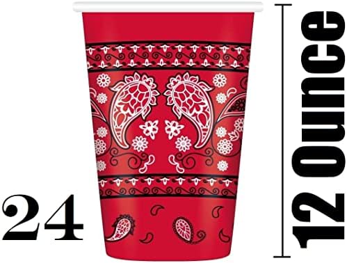 Oojami Serves 24 Red Bandana Party Set