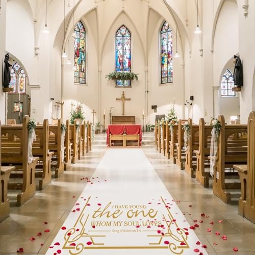 White Wedding Aisle Runner with Pull String 3x50 Feet 1