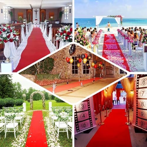 Efavormart 3FT x 100FT Red Rayon Aisle Runner