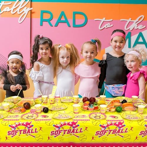 KEFAN 4 Pack Softball Themed Tablecloths 51x86 Inch