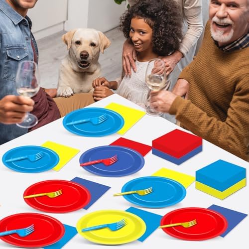 Dog Birthday Party Supplies 24 Piece Colorful Set