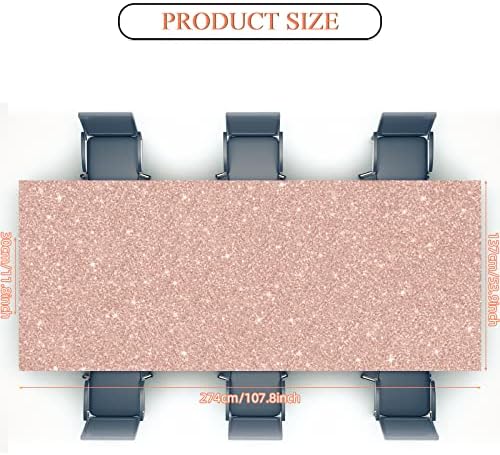 3 Pcs 54 x 108 Inch Pink Rose Gold Tablecloths for Parties