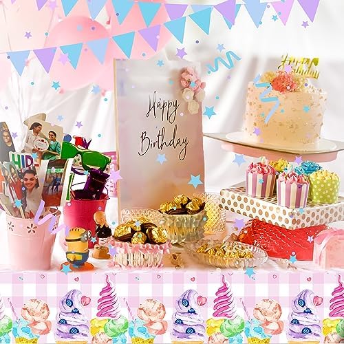 Ice Cream Cake Party Tablecloth 54x87 Inch for Buffet and Picnic