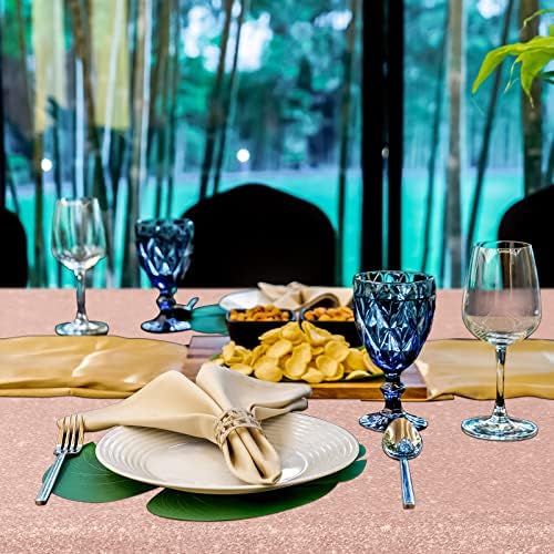 3 Pcs 54 x 108 Inch Pink Rose Gold Tablecloths for Parties