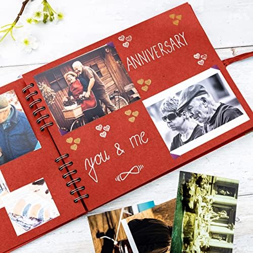 Bstorify Square Scrapbook Album 50 Pages Red
