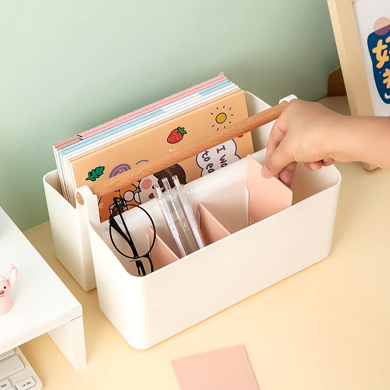 2 Pcs Large Portable Caddy Tote with Handle Pink Dividers