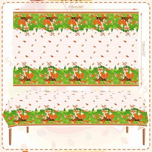 4 Pack Fox Themed Party Tablecloths 54x86 Inch