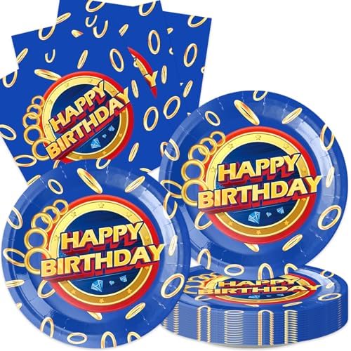 40Pcs S-onic Party Decoration Set with Napkins and Plates