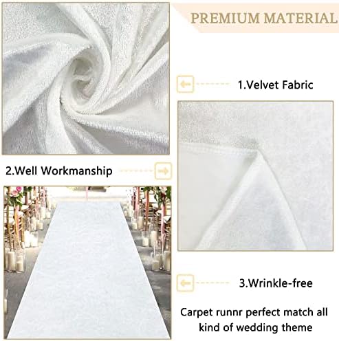 MODFUNS White Aisle Runner for Wedding Ceremony 5FTx15FT