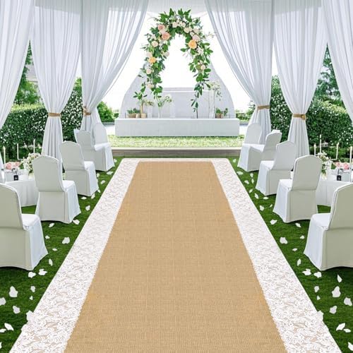 White Fake Petals Aisle Runner Wedding Decor 30x34 Inch