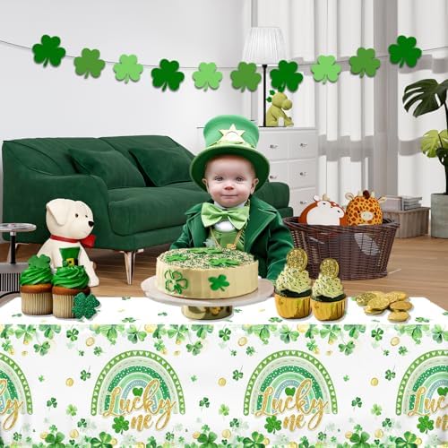 Lucky One Birthday Decorations Tablecloth 3pc Set
